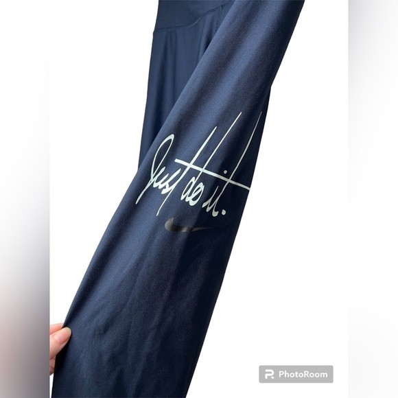 Nike Just Do It Cropped Workout Leggings Navy Blue Size Small - Picture 2 of 4